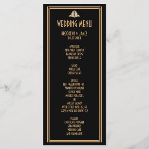 Art Deco Black Gold Gran Gatsby Boda Tarjeta de me