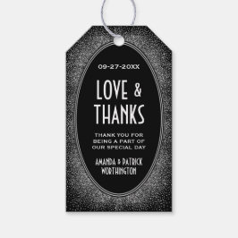 Art Deco Black Silver Boda Gracias Etiquetas Favor