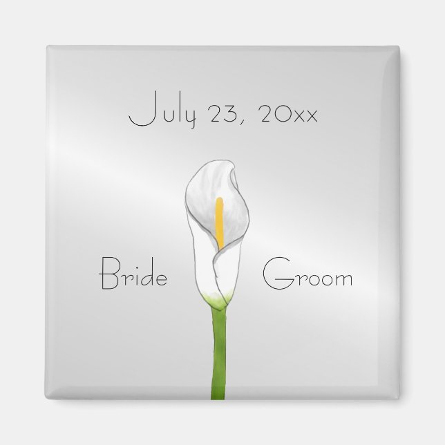 Art Deco Calla Lily salva el imán de fecha (Frente)