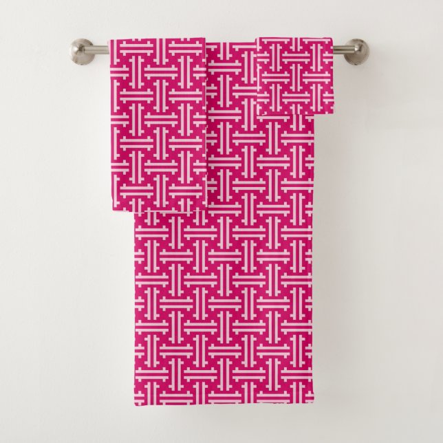 Art Deco Chino Estriado, Fuchsia y Rosa Claro  (In situ)