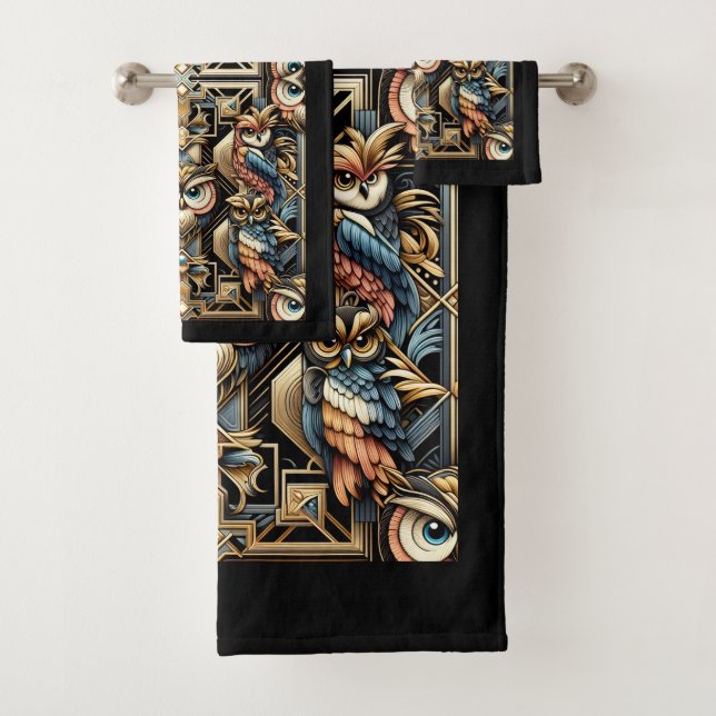 Art Deco Colorful Owl (In situ)