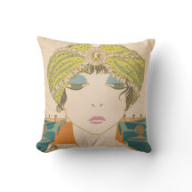 Art Deco Diseño Cojín decorativo Algodón Flapper
