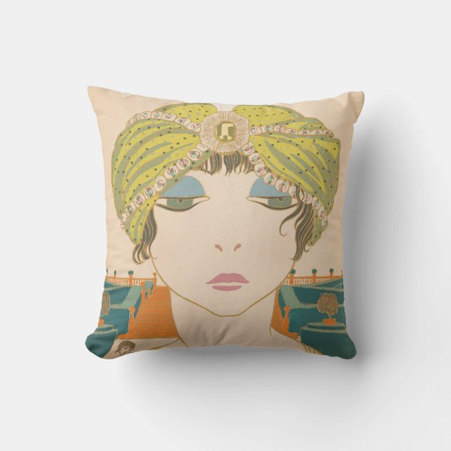 Art Deco Diseño Cojín decorativo Algodón Flapper (Anverso)