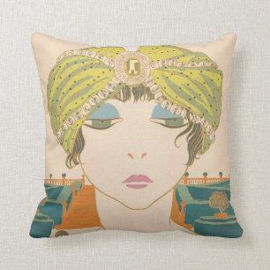 Art Deco Diseño Cojín decorativo Algodón Flapper