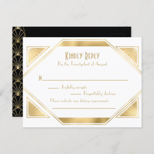 Art Deco elegante Gran Gatsby RSVP Invitación Post