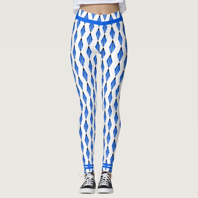 Art deco elemento en Leggings azul profundo (Anverso)