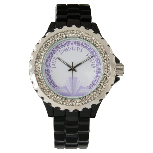Art deco en lilac y reloj morado (Anverso)