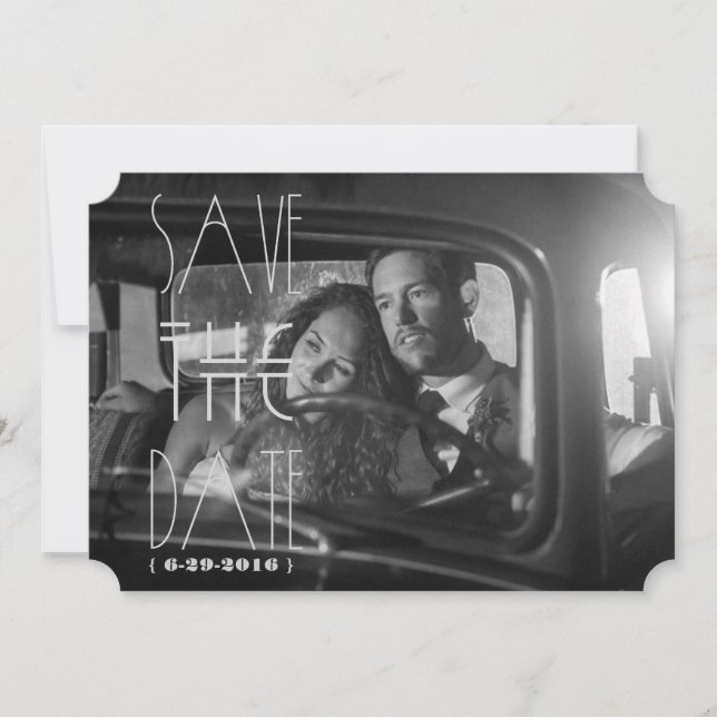 Art Deco Gatsby Save the Date | Tarjeta de invitac (Anverso)