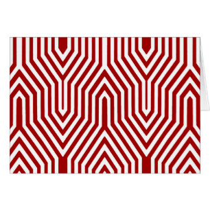 Art Deco Geométrico - rojo oscuro y blanco