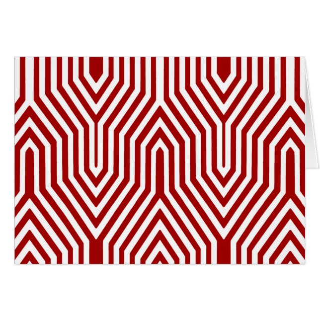 Art Deco Geométrico - rojo oscuro y blanco (Anverso (Horizontal))