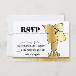 Art Deco Gold Lily Boda de tipografía moderna