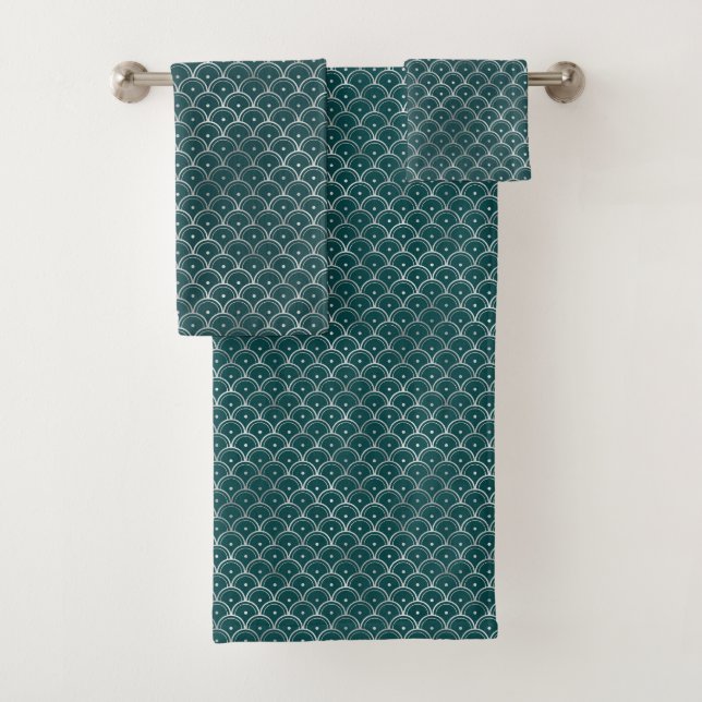 Art Deco Gráfico Teal Plateado Minimalista (In situ)