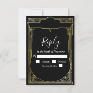 Art Deco Gran Gatsby años 20 RSVP