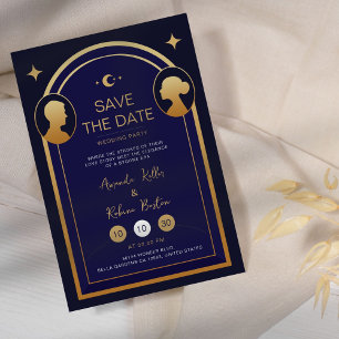 Art Deco Guardar la invitación a la boda de fecha