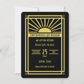 Art Deco Guardar la invitación de fecha