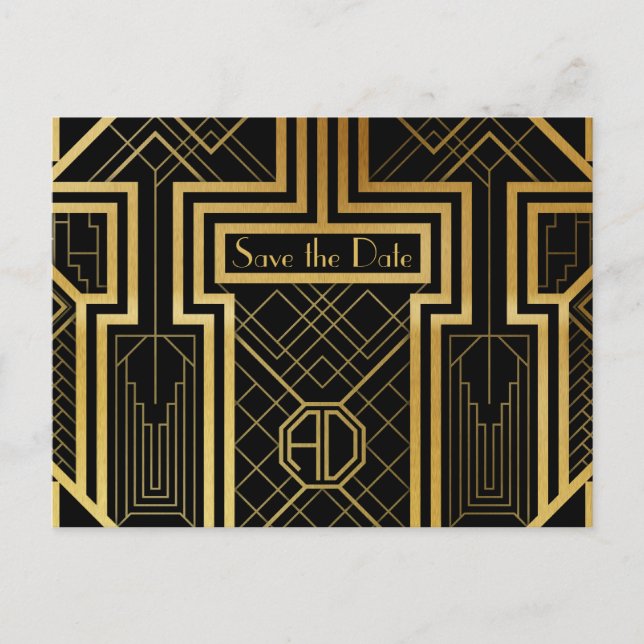 Art Deco Guardar la tarjeta de fecha (Anverso)