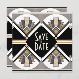 Art Deco Guardar la tarjeta plana de fecha