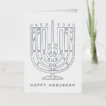 Art Deco Hanukkiah Menorah Happy Hanukkah<br><div class="desc">Desee a sus amigos y familia "Happy Hanukkah" con este hanukkiah inspirado en el art deco,  con colores comedibles tanto de la menorah como de los antecedentes. Foto opcional dentro.</div>