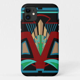 Art Deco iPhone 11 y superior Funda (negro)