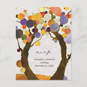 Art Deco Love Trees Menú Boda Elección RSVP