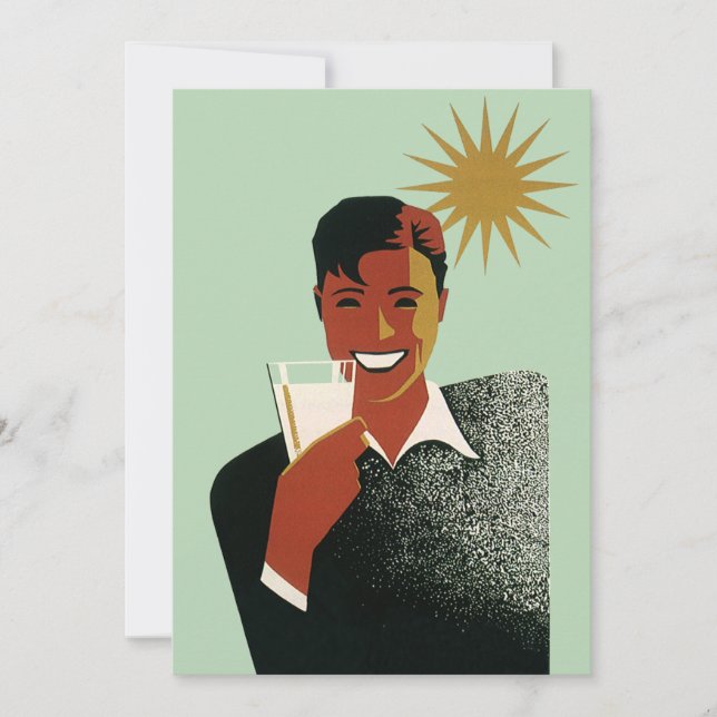 Art Decó Man vintage, bebidas frías en verano (Anverso)