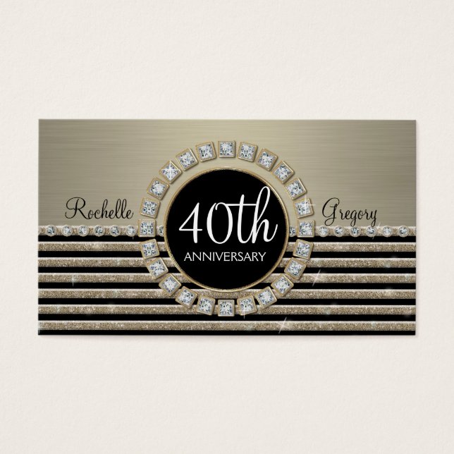 Art Deco Modern Horizontal Stripe Purpurina 40 (Frente)