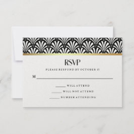 Art Deco moderno | Black and White Wedding RSVP