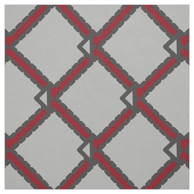 Art Deco moderno negro, gris y tela roja (Retal)