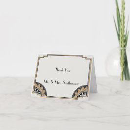 Art Deco Oro Elegante Agradecimiento de Boda