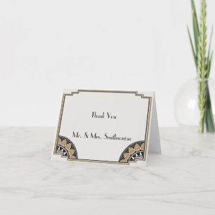 Art Deco Oro Elegante Agradecimiento de Boda