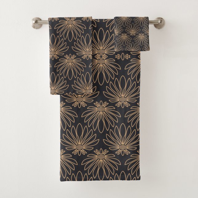 Art Deco pattern with gold floral motifs  (In situ)