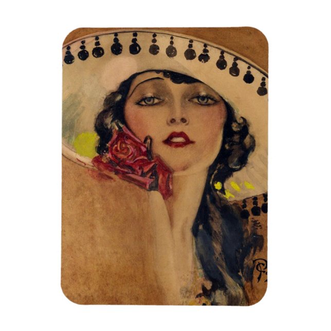 Art Deco Pin up chica ☆ arte ventilado Imán flexib (Vertical)