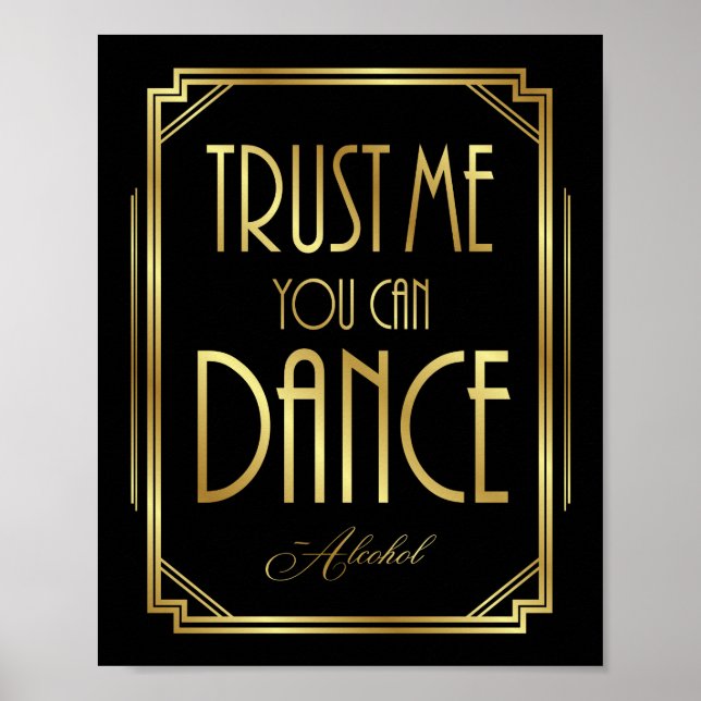 Art Deco QUE SE PUEDE BAILAR - Impresión de Rótulo (Frente)
