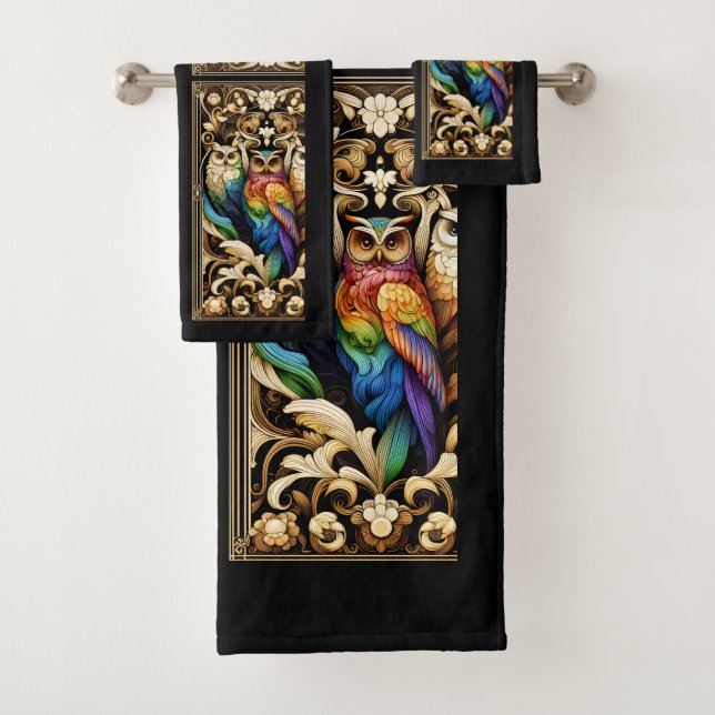 Art Deco Rainbow Owl (In situ)