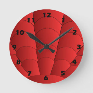 Art Deco Shell Diseño Reloj Rojo
