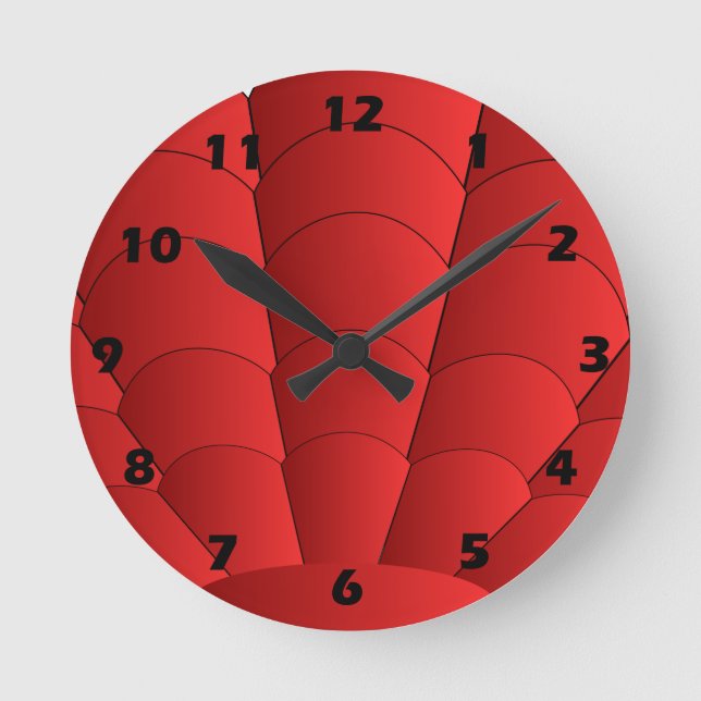 Art Deco Shell Diseño Reloj Rojo (Anverso)