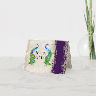 Art Deco Style Peacock Dark Purple Gracias Notas