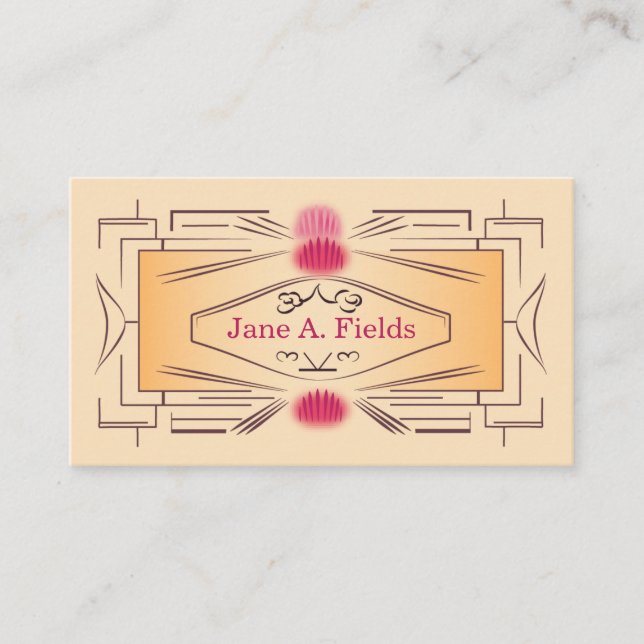 Art Deco Ticket Business Card by Elaine Leon (Anverso)