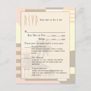 Art Deco Vintage Beach RSVP   rosa