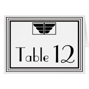 Art Decó Vintage Marco blanco negro #2 Número de t