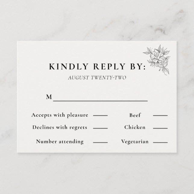 Art Deco Wedding RSVP Card  (Anverso)