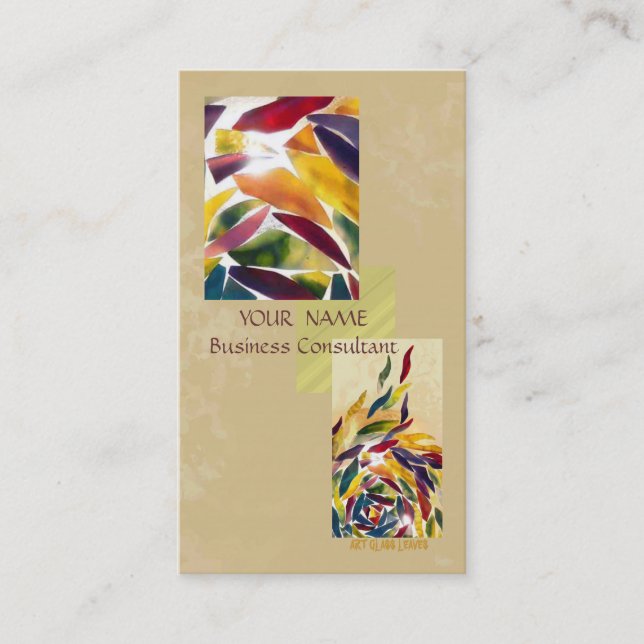 Art Glass deja una moderna y excelente tarjeta de  (Anverso)