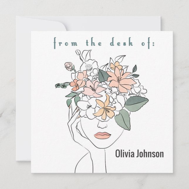 Art Moderno Notecard Stationery Nombre personaliza (Anverso)