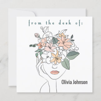 Art Moderno Notecard Stationery Nombre personaliza