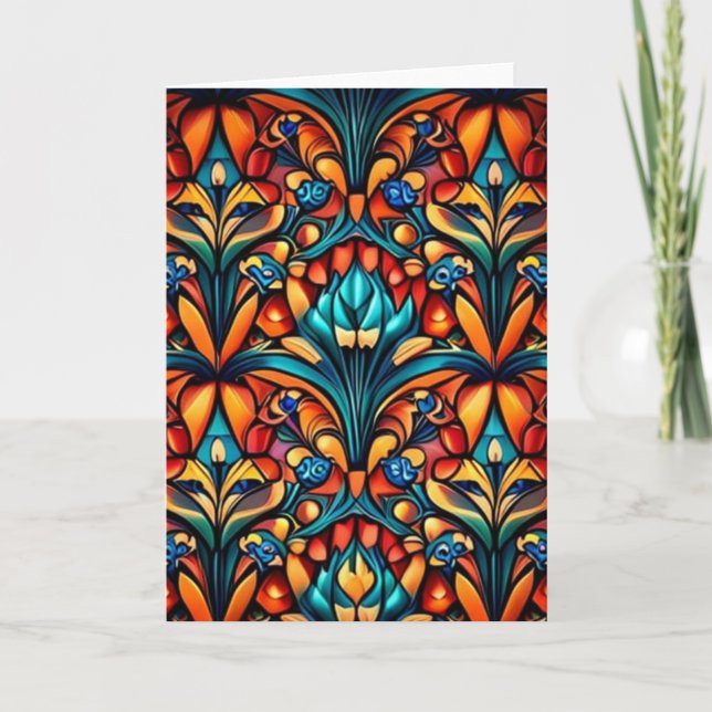 art nouveau 15 tarjeta de felicitación en blanco (Anverso)