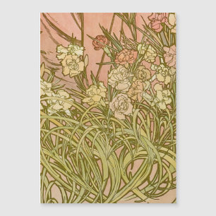 Art Nouveau Alfonse Mucha Flores de clavel floral
