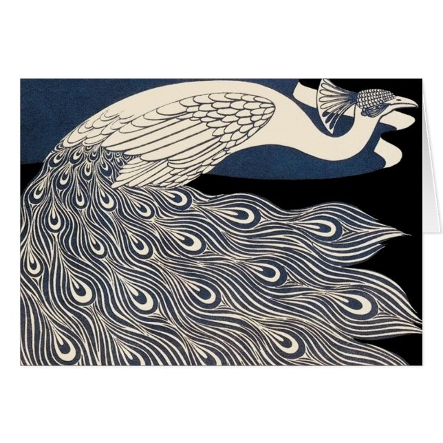 Art Nouveau azul de Peacock (Anverso (Horizontal))