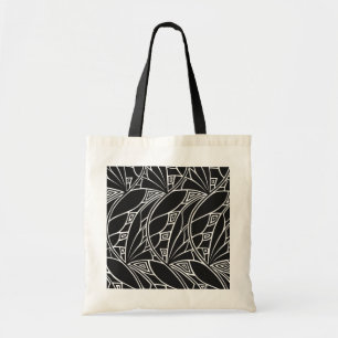 Art Nouveau blanco y negro - Bolsa de Tote de pres