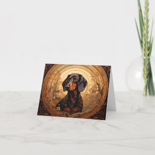 Art Nouveau Blank Dachshund Gracias A Las Tarjetas