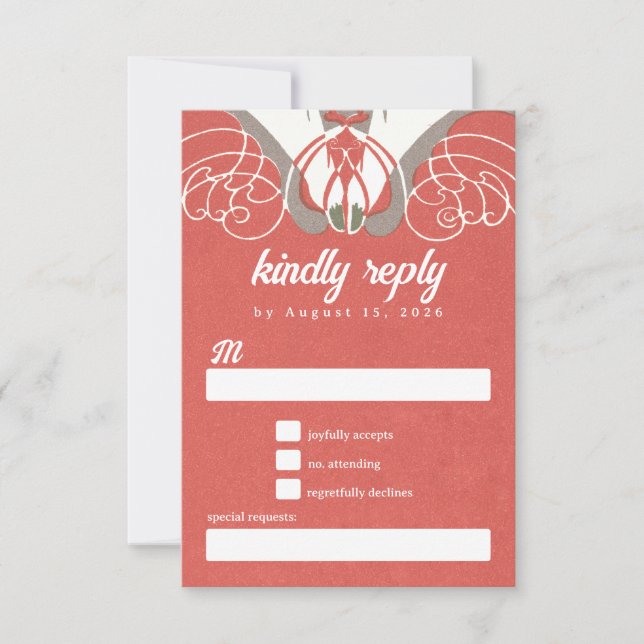 Art Nouveau Calla Lily Elegance RSVP (Anverso)